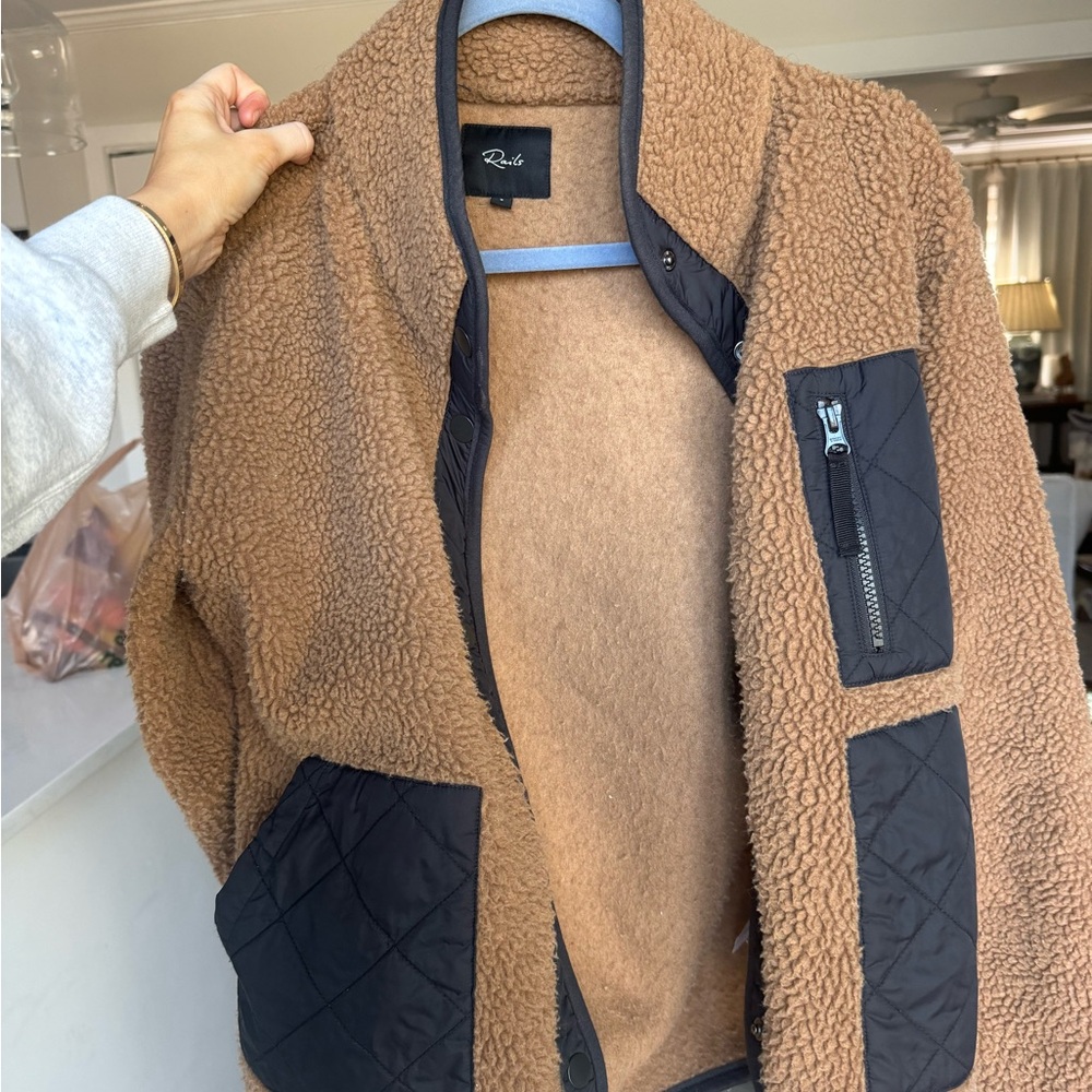 Rails Tan and Black Sherpa Jacket